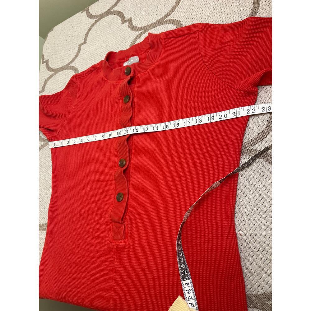 Everlane Waffle Knit Henley One Piece Lounge Pajama Jumpsuit in Currant, Size XL - Picture 8 of 12